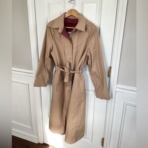 London Fog Vintage Size 12  Trench Coat-Beige Removable Lining USA Made